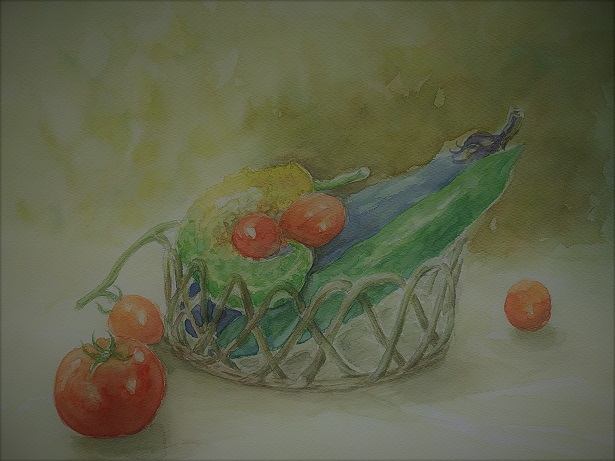 2018年： 『三原色で描く － 夏野菜』『三原色 － ホオズキと水差し