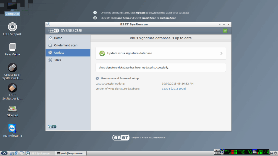 Eset_SysRescue_Live_desktop_Update