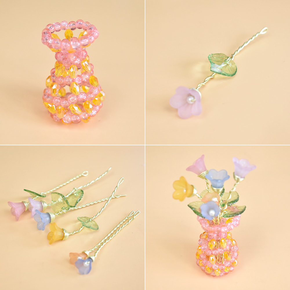 ミニビーズ花瓶と花束 【PandaHall 手作りレシピ】 - PandaHall
