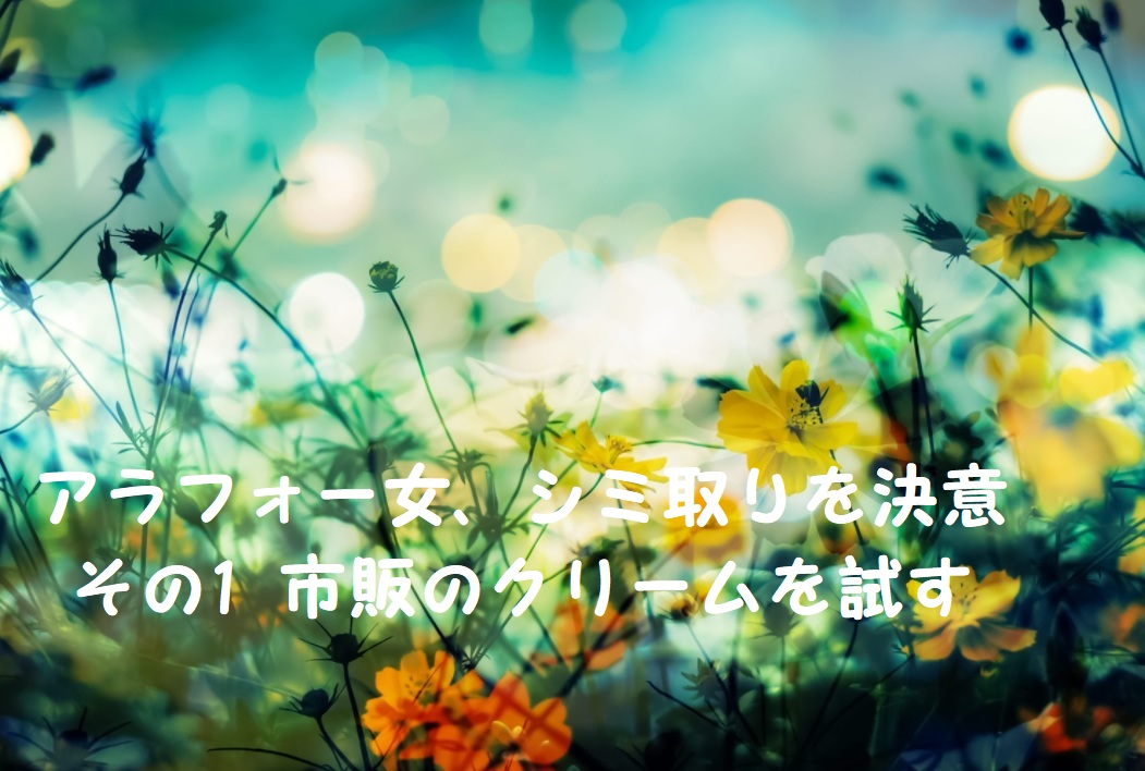 アラフォー女、シミ取りを決意 その1 市販のクリームを試す
