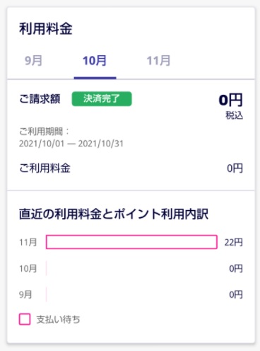 10月の料金明細