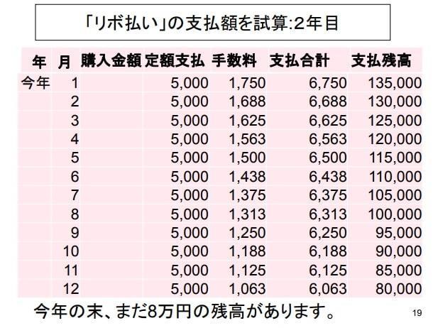 リボ払い2年目