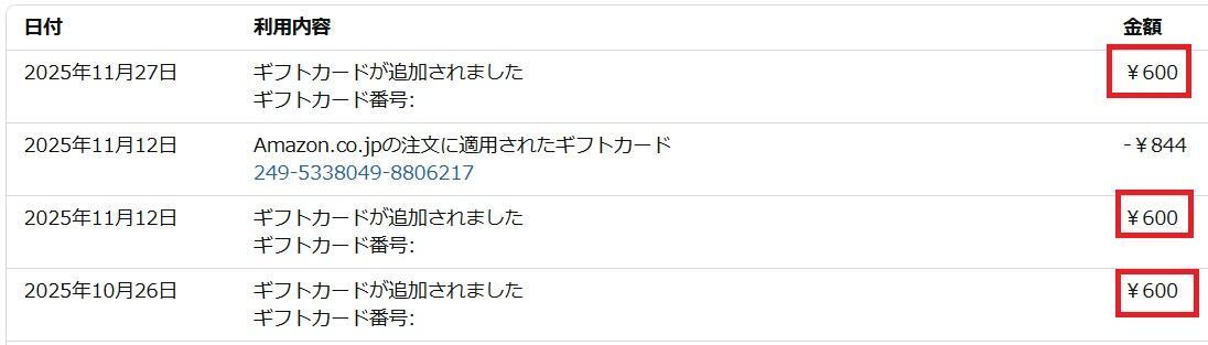 アマゾンギフトカード