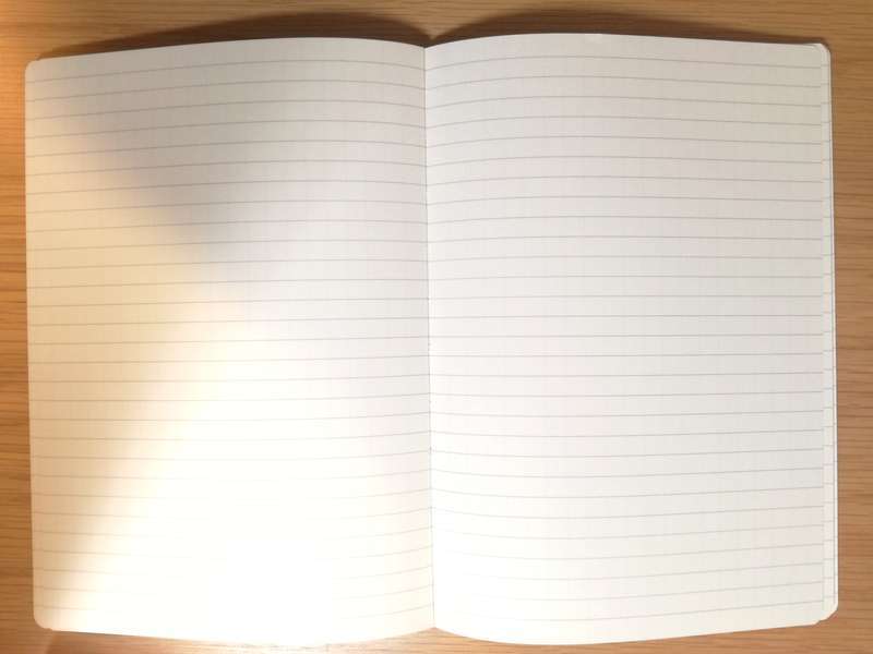 無印良品　フラットに開くノートB6　開いた状態