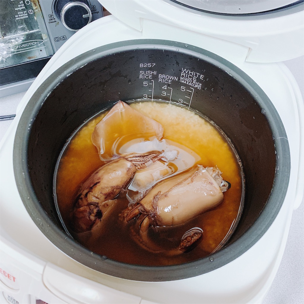 イカ飯 簡単 イカの缶詰めを炊飯器に入れるだけ 作り方レシピ 雑記ブログinアメリカ