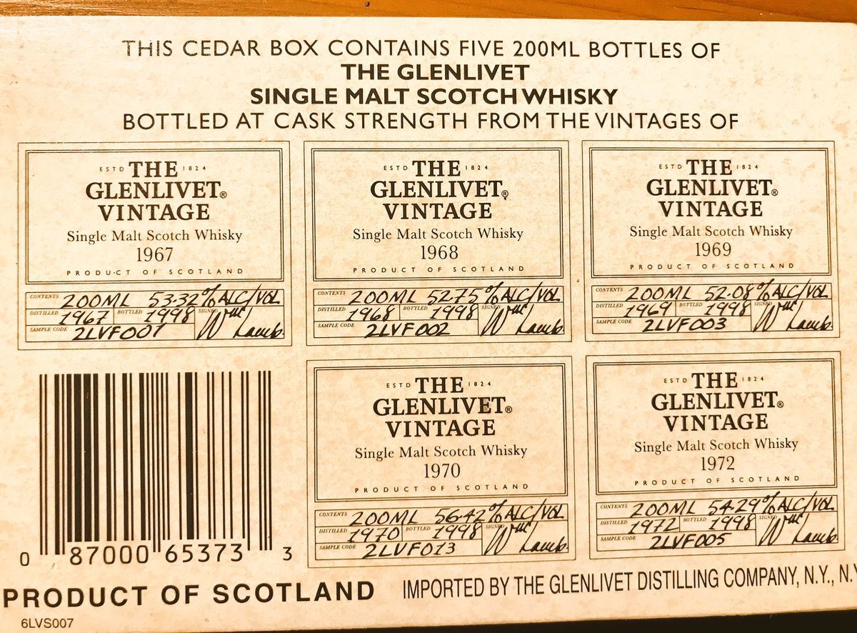 ザ・グレンリベット ヴィンテージ（Glenlivet Vintage Series Box Set