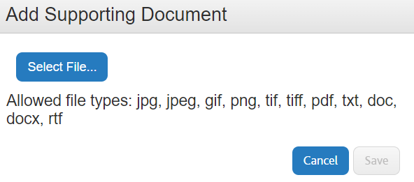 ダイアログで提出可能なファイルフォーマットが示される