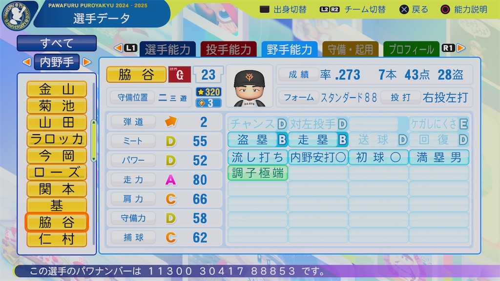 脇谷 亮太2010(パワプロ2024再現選手) - パワプロたんのブログ