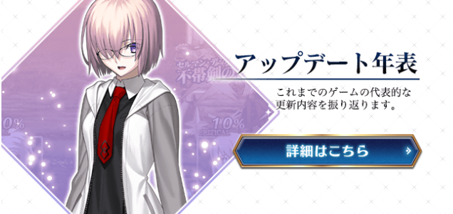 FGO アップデート年表