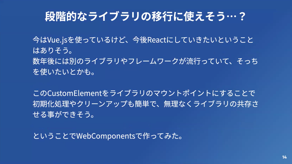 WebComponentsでフレームワークを1ページに共存させる画像8