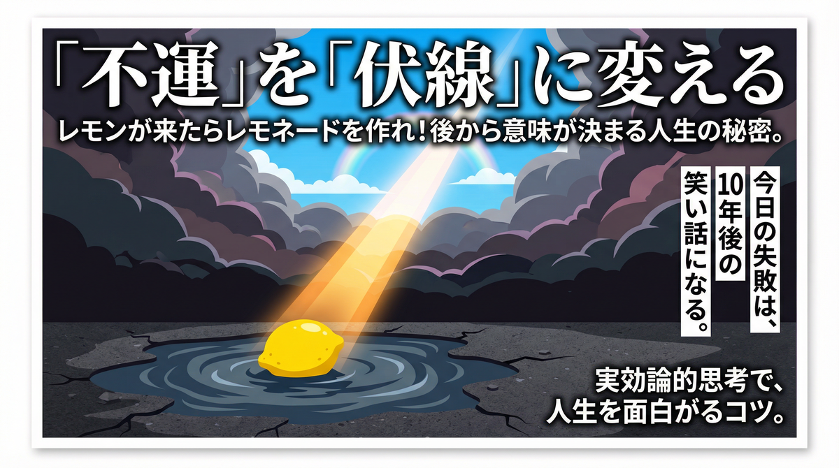 今日の不運、10年後の笑い話──実効論的に人生を面白がるコツ - カウンセラー だいき
