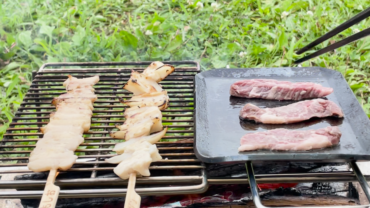 焚き火で料理