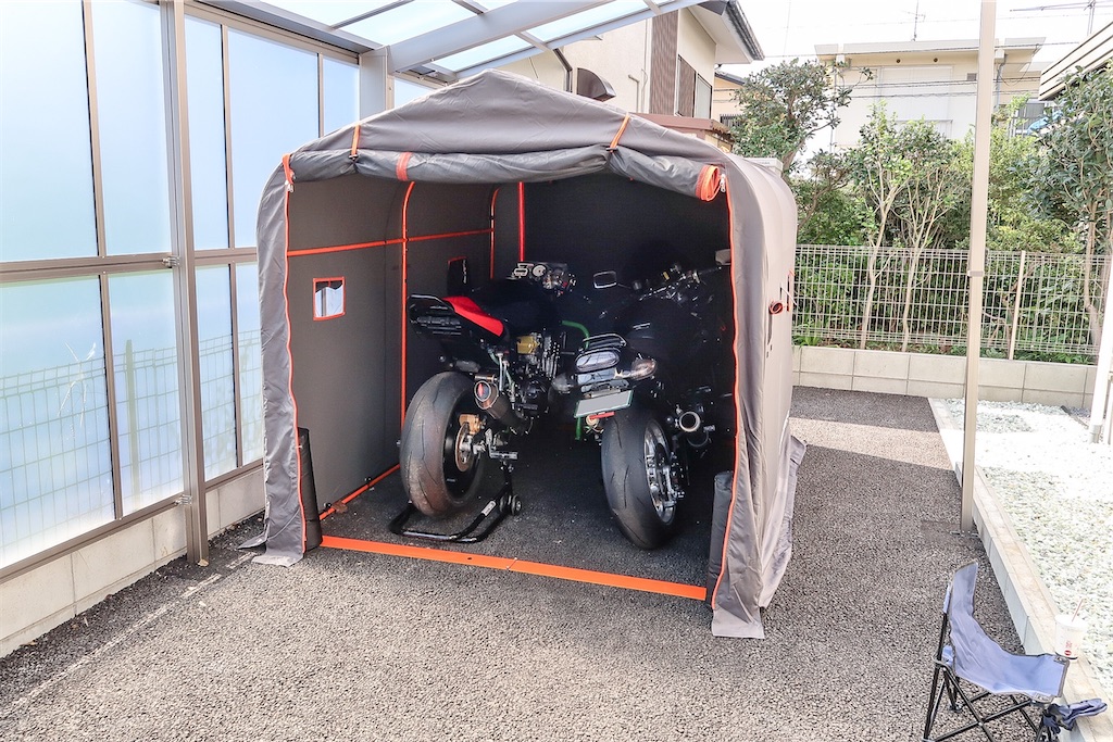 ドッペルギャンガーのバイクガレージ2500ワイドを設置してみた