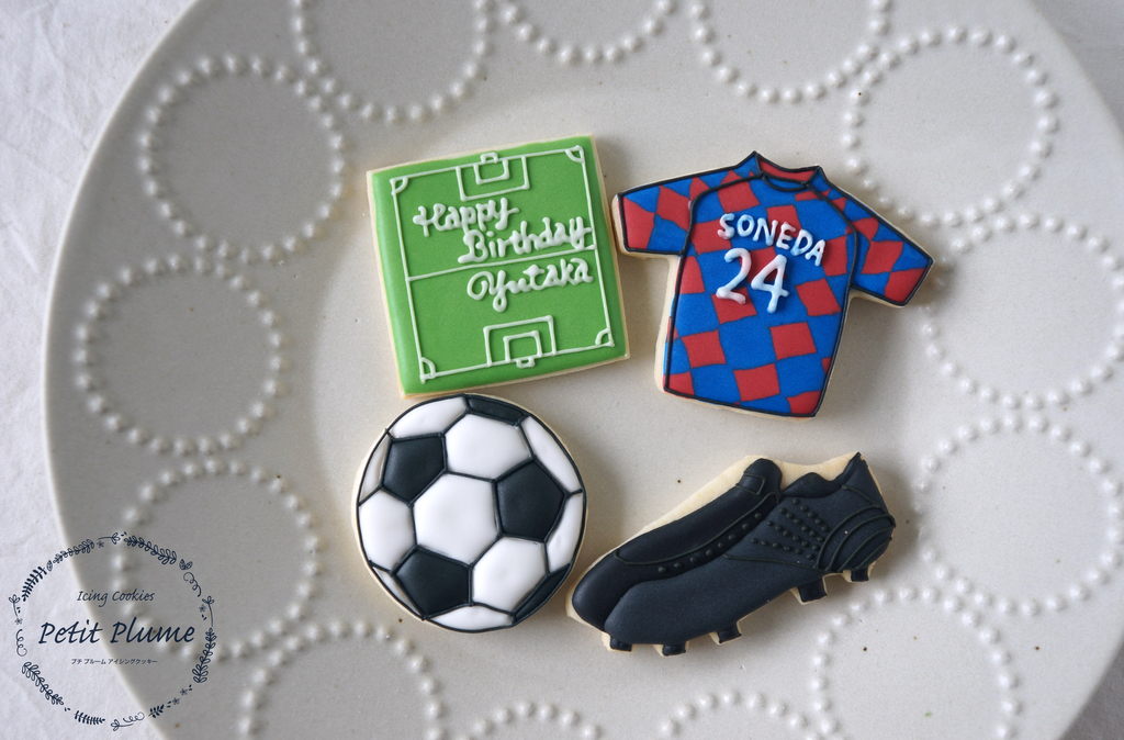 サッカー選手へ贈るバースディクッキーgift Petit Plume プチプルーム アイシングクッキー教室 江東区東雲 豊洲 有明