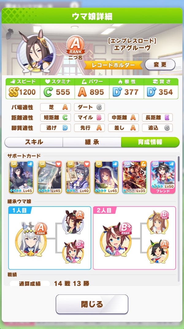 ウマ娘 無課金 エアグルーヴがaランクになったので振り返る Swatanabe S Diary