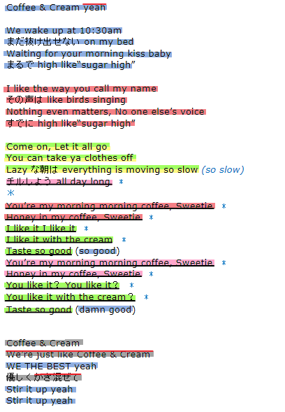 Coffee Cream歌割り考察 おまけのマスカラ歌割り予想付き 6つの音色