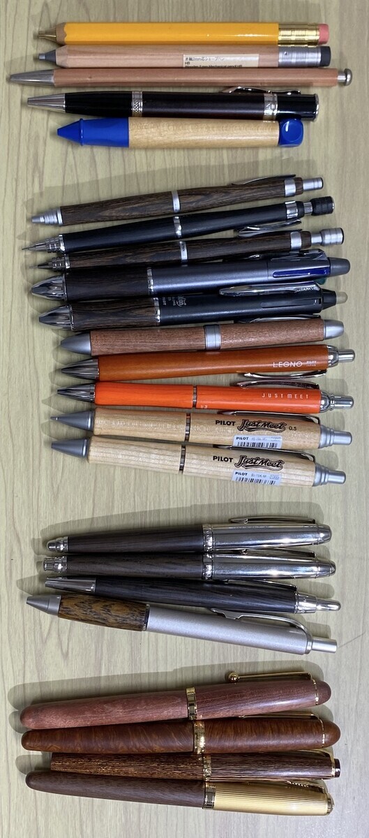 木軸ペン集合 - 趣味と物欲