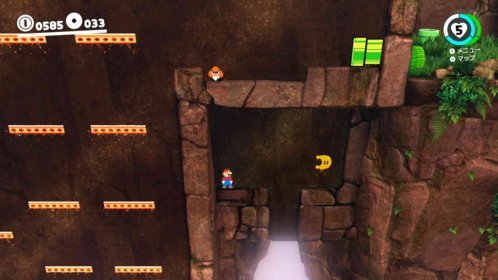 マリオオデッセイ攻略 17 谷間のかくし通路のパワームーン入手方法 入手場所 滝の国編 Super Mario Odyssey 元プログラマーぷげらの趣味ブログ