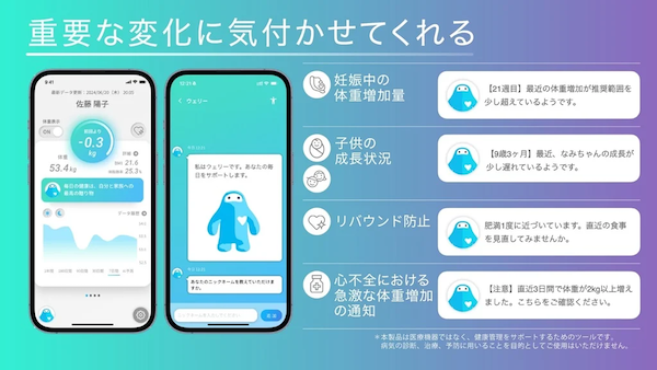 スマートバスマット」バスマットに乗るだけスマホ連動で体重記録