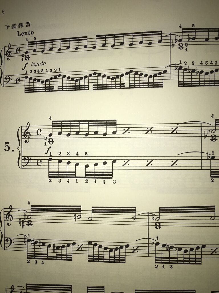 f:id:piano6789:20160829221016j:plain ピアノ教材ピッシュナの第5番の冒頭部画像