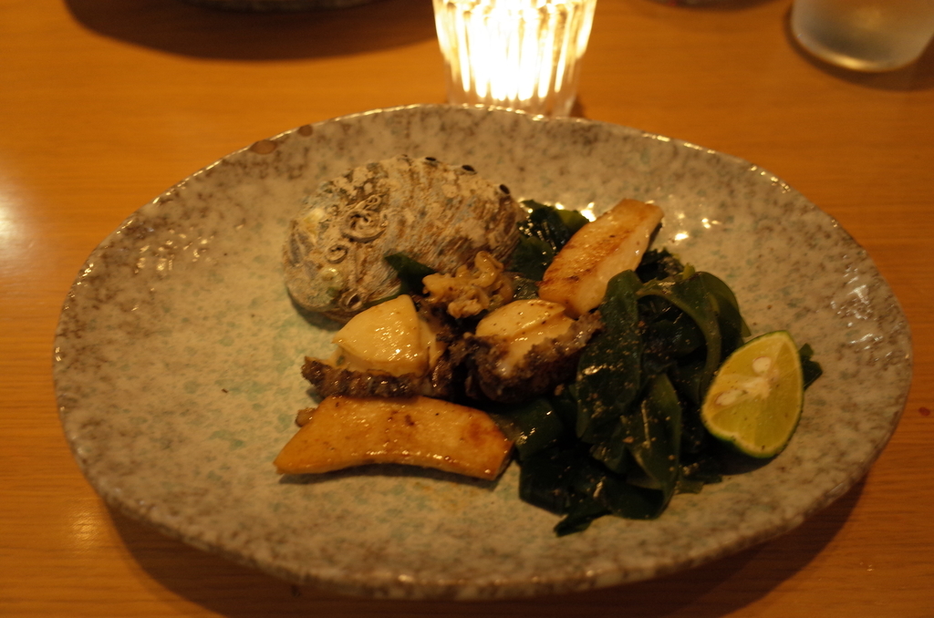 鉄板焼き「天」のアワビ