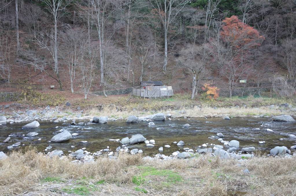 対岸（塩原ものがたり館側）から見るもみじの湯