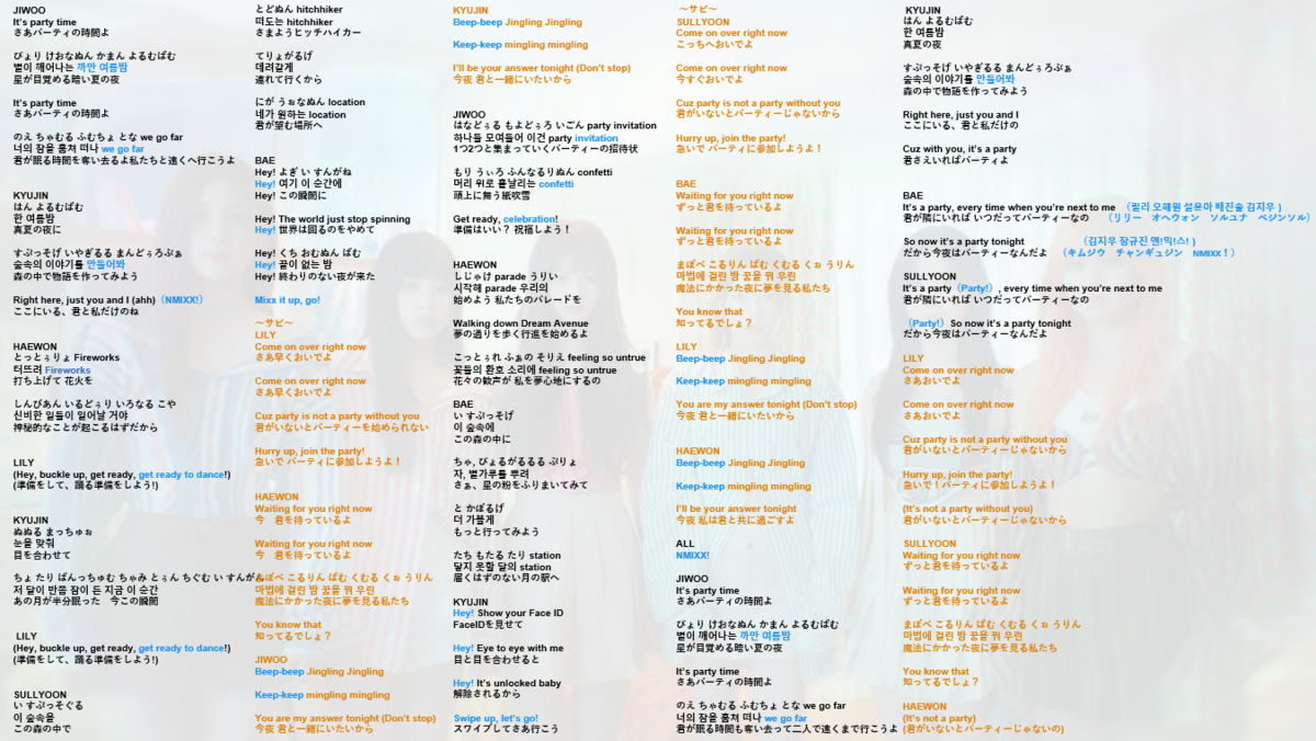 NMIXX / Party O'Clock【カナルビ 掛け声付き パート分け