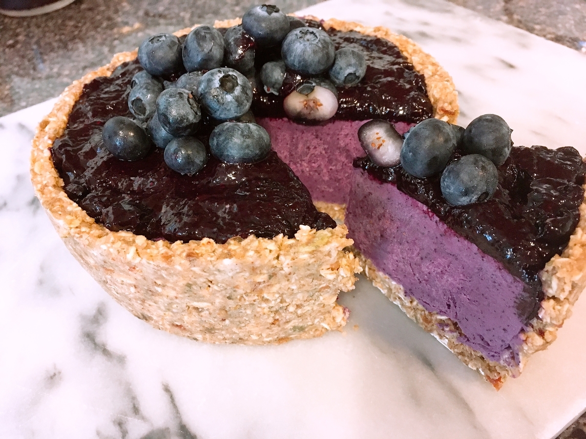 Vegan No-Bake Blueberry Cheesecake