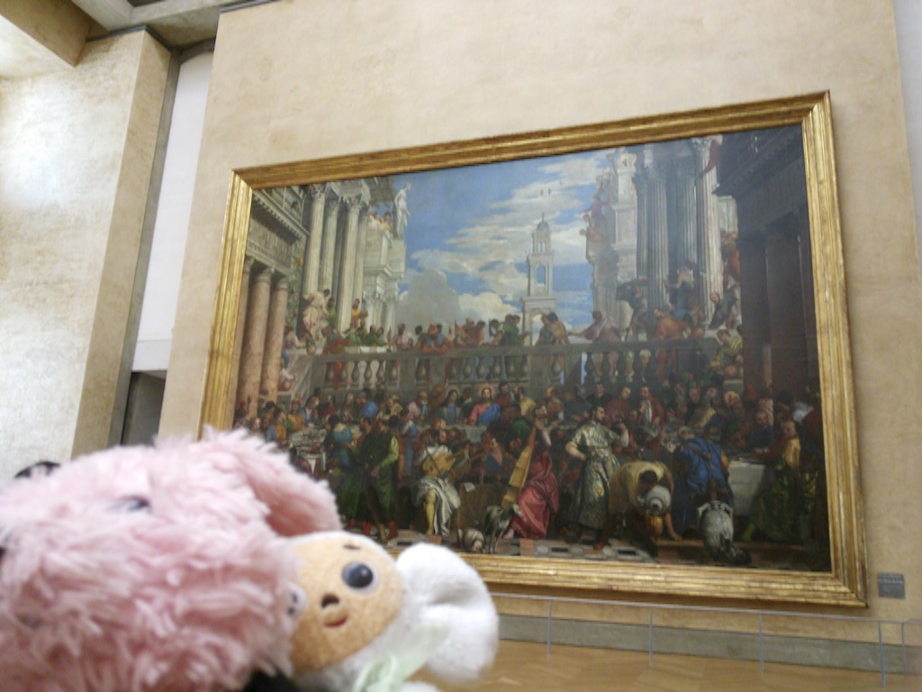 巨大な絵画とモナリザさん ルーブル美術館 ハネムーン旅行記 ｏ ｏ インド舞踊 絵画モデルで活躍中のねことぬいぐるみの人形劇ブログ ねこのピンクハッピーライフ