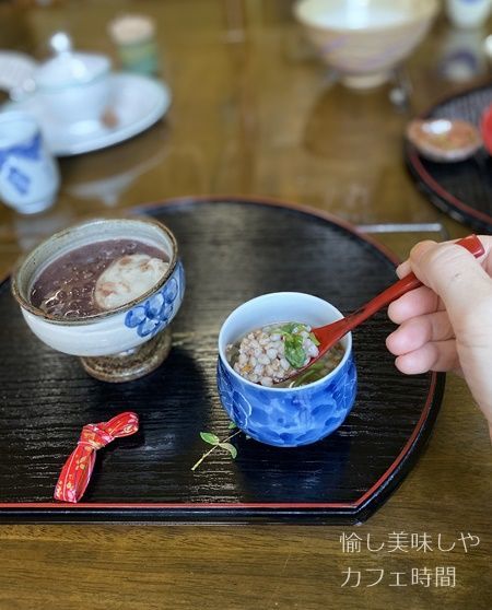 霧島蕎麦かわぐちの蕎麦がゆとそばぜんざい