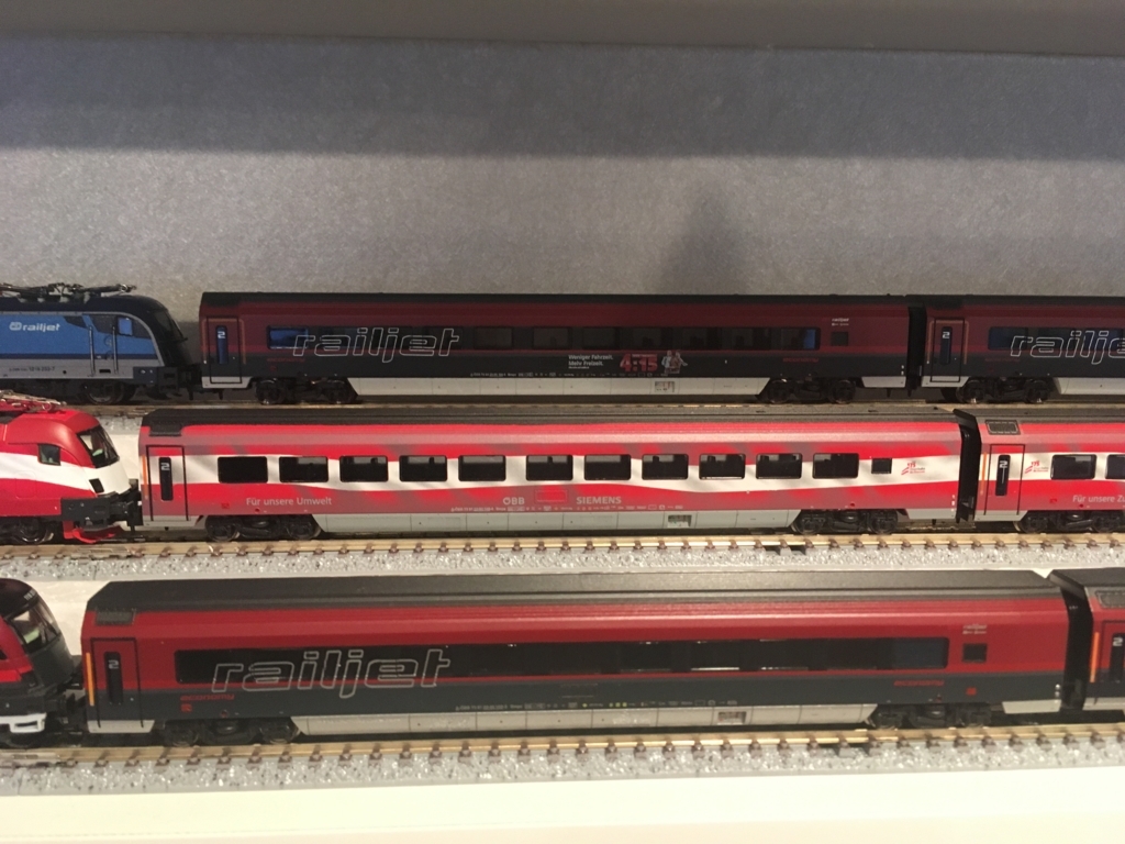 Spur N】HOBBYTRAIN railjet 3編成比較【1/160】 - Try