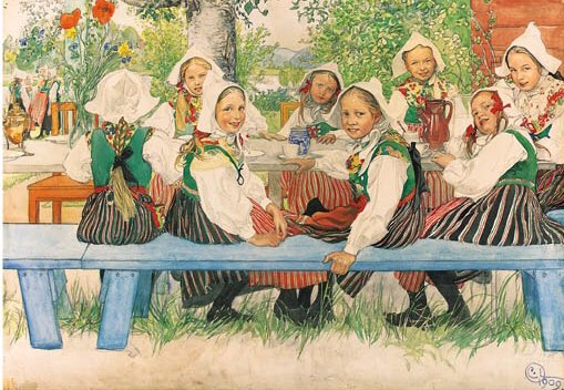 カール・ラーション、部屋の片隅の玩具、希少画集画、新品額装付 カール・ラーション 1853年5月28日 - 1919年1月22日 - 愛に恋