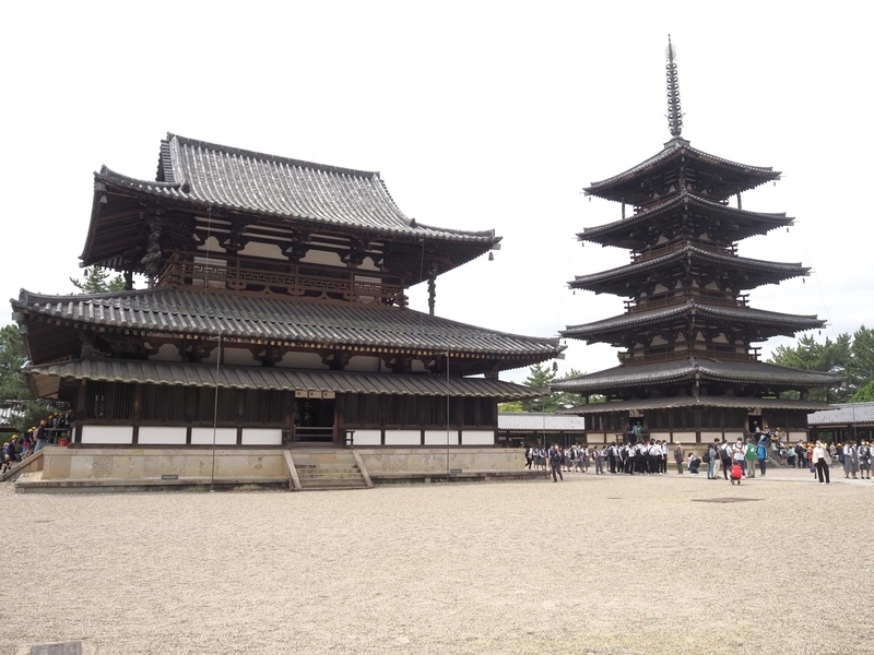 法隆寺_金堂_五重塔