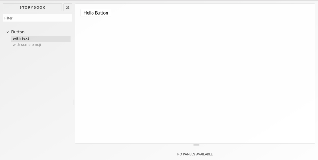 f:id:piyopiyo_coder:20190206184008p:plain Storybookを実行した時のブラウザ表示