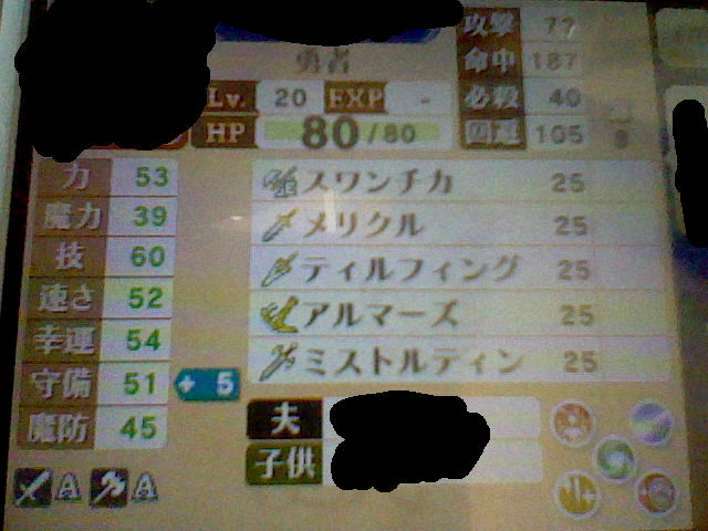 ファイアーエムブレム 覚醒のステータス 暖かい紅茶とクッキー