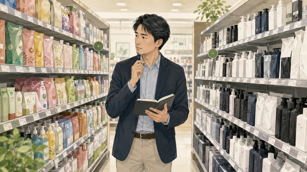 変化の違いをチェックするビジネスマン