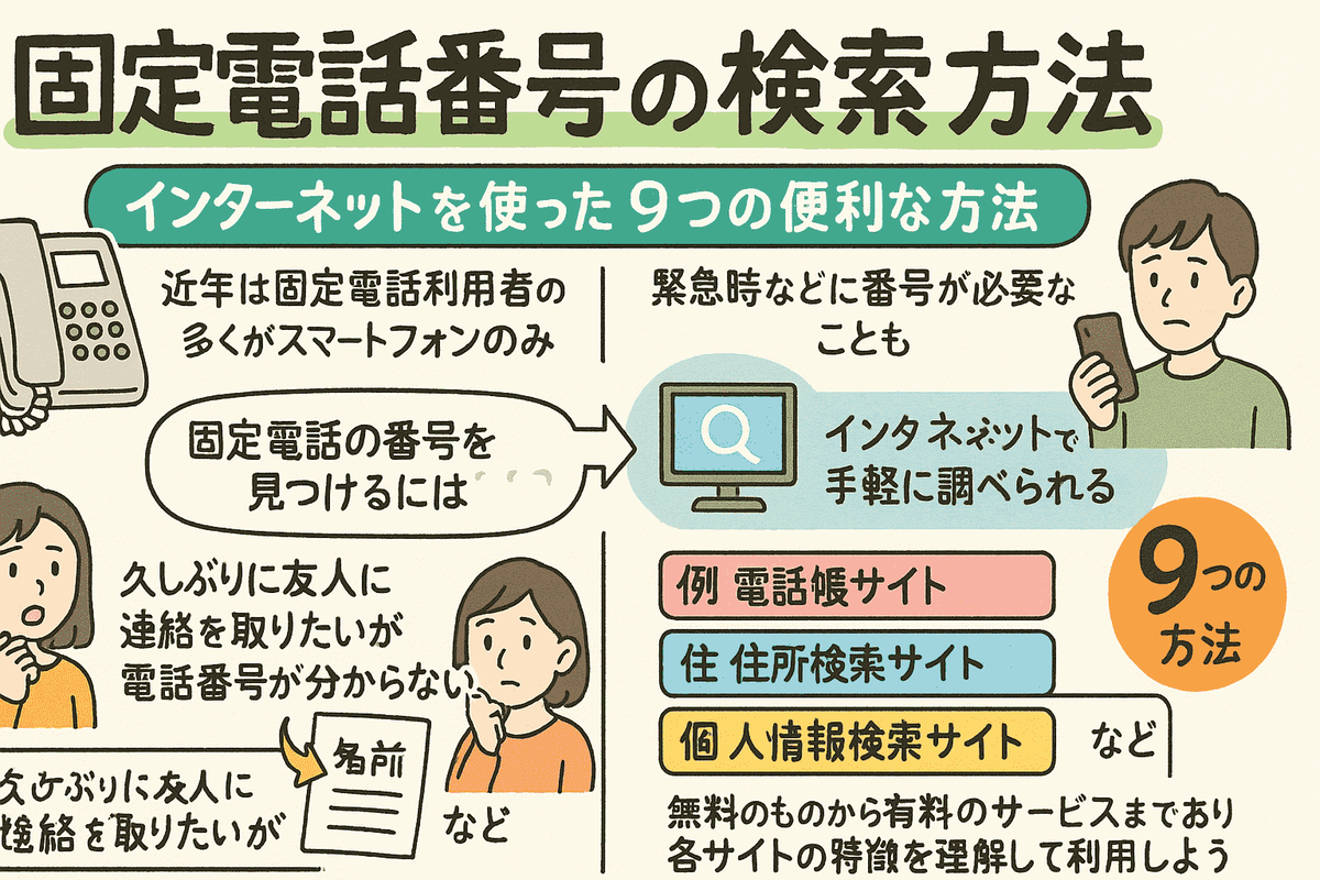【固定電話番号の検索方法】インターネットを使った9つの便利な方法