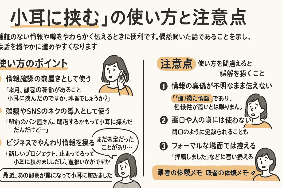 小耳 に 挟む