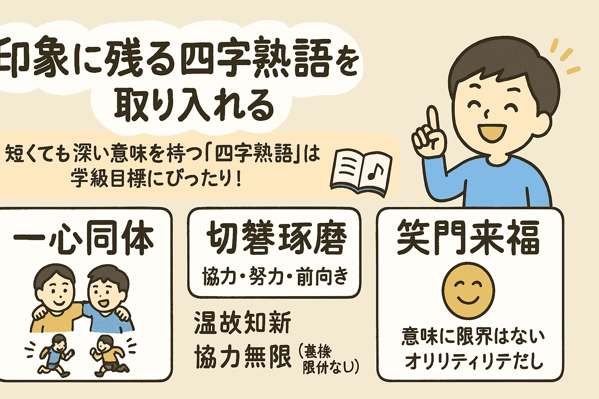 印象に残る四字熟語を取り入れる