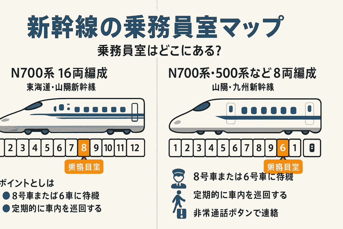新幹線の乗務員の居場所はどこ？必要時の呼び出し方法と相談タイミング