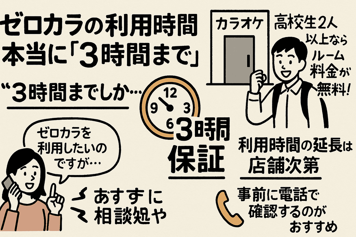 ゼロカラの利用時間は本当に「3時間まで」なのか？