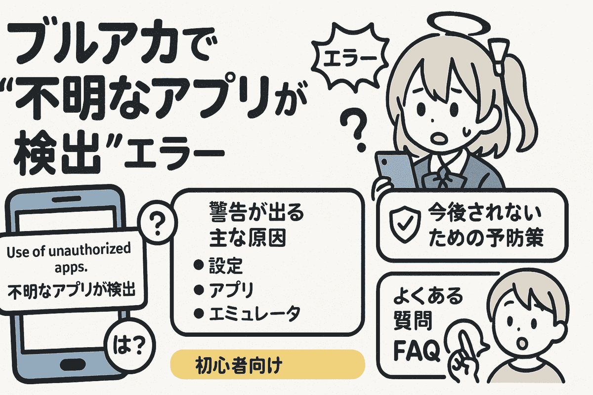 ブルアカで「不明なアプリが検出」エラーが出た時の原因と安全な対処法