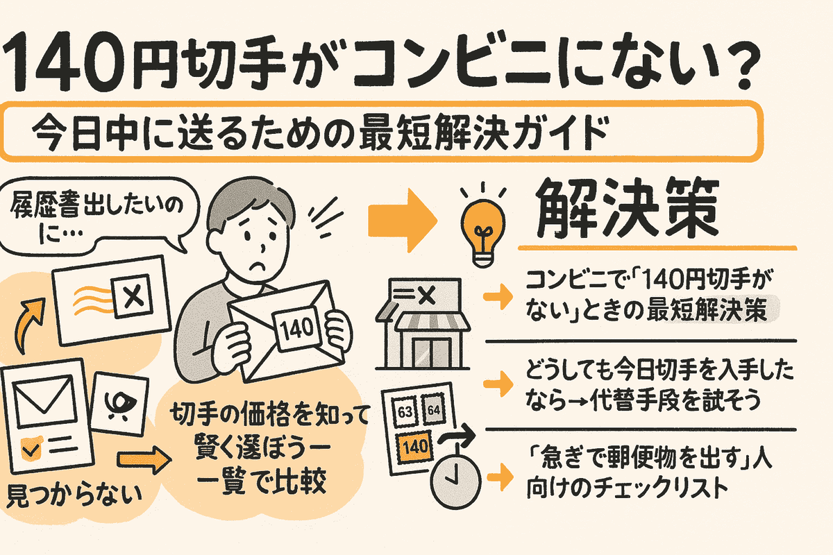 140円切手がコンビニにない?今日中に送るための最短解決ガイド