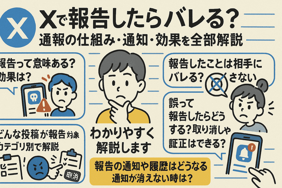 Xで報告したらバレる？通報の仕組み・通知・効果を全部解説