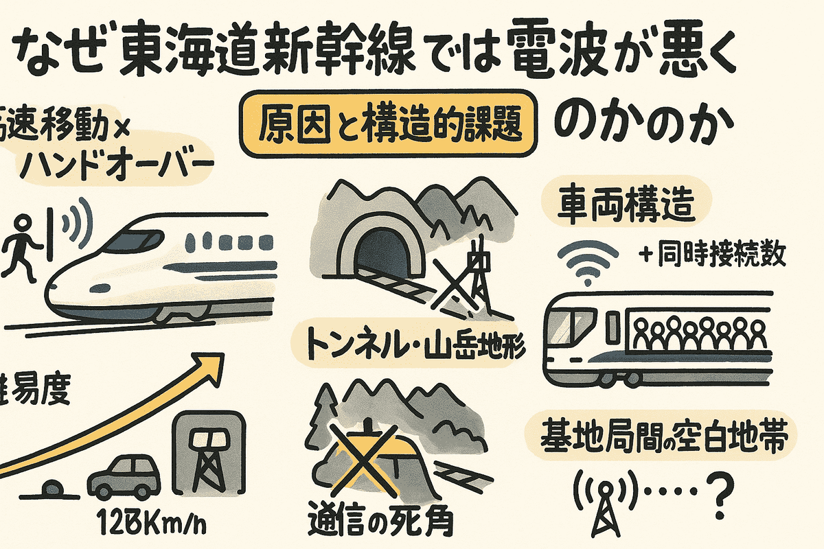 なぜ東海道新幹線では電波が悪くなるのか？原因と構造的課題