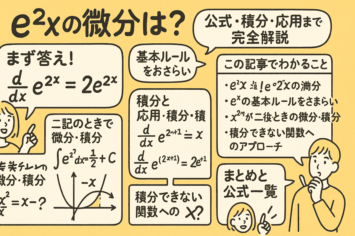 e2xの微分は?公式・積分・応用まで完全解説 - oyakudachi’s diary