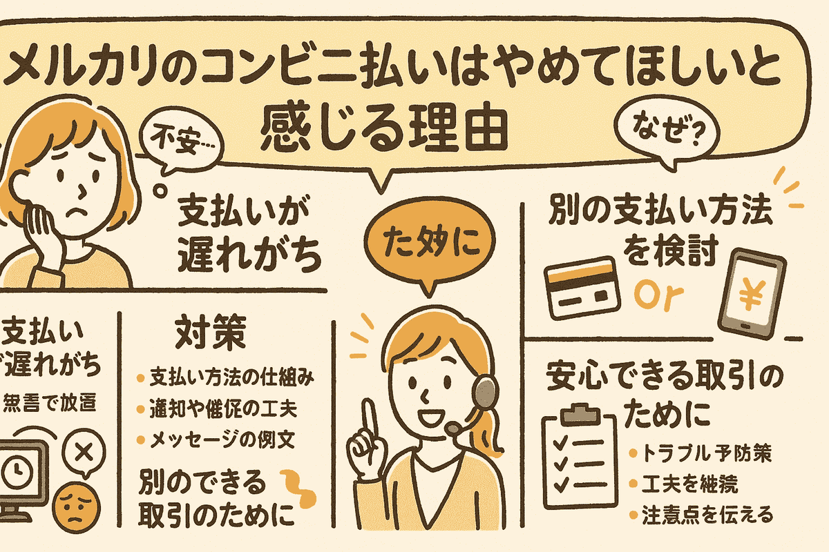 メルカリのコンビニ払い、正直やめてほしい？出品者の本音と対策