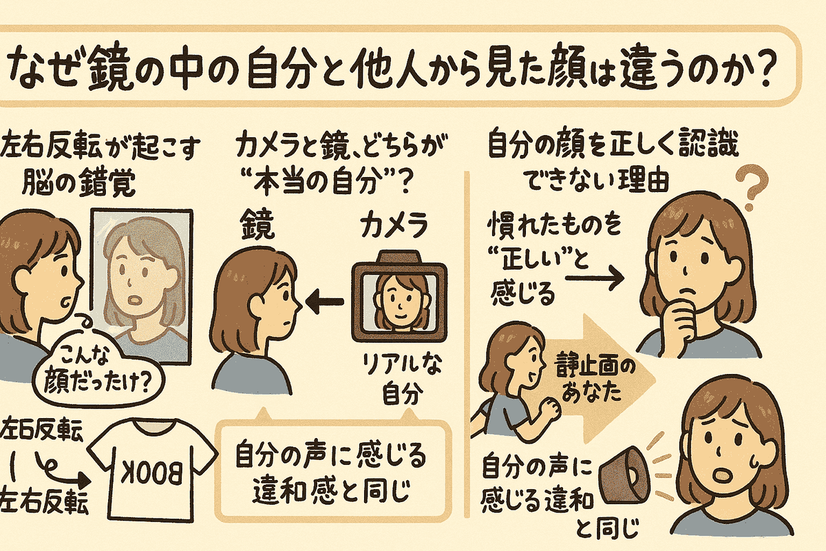 なぜ鏡の中の自分と他人から見た顔は違うのか？