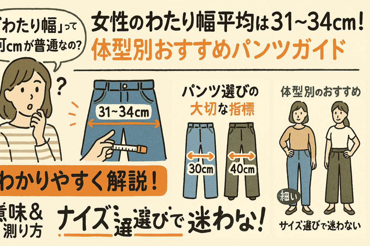 女性のわたり幅平均は31〜34cm!体型別おすすめパンツガイド - oyakudachi’s diary