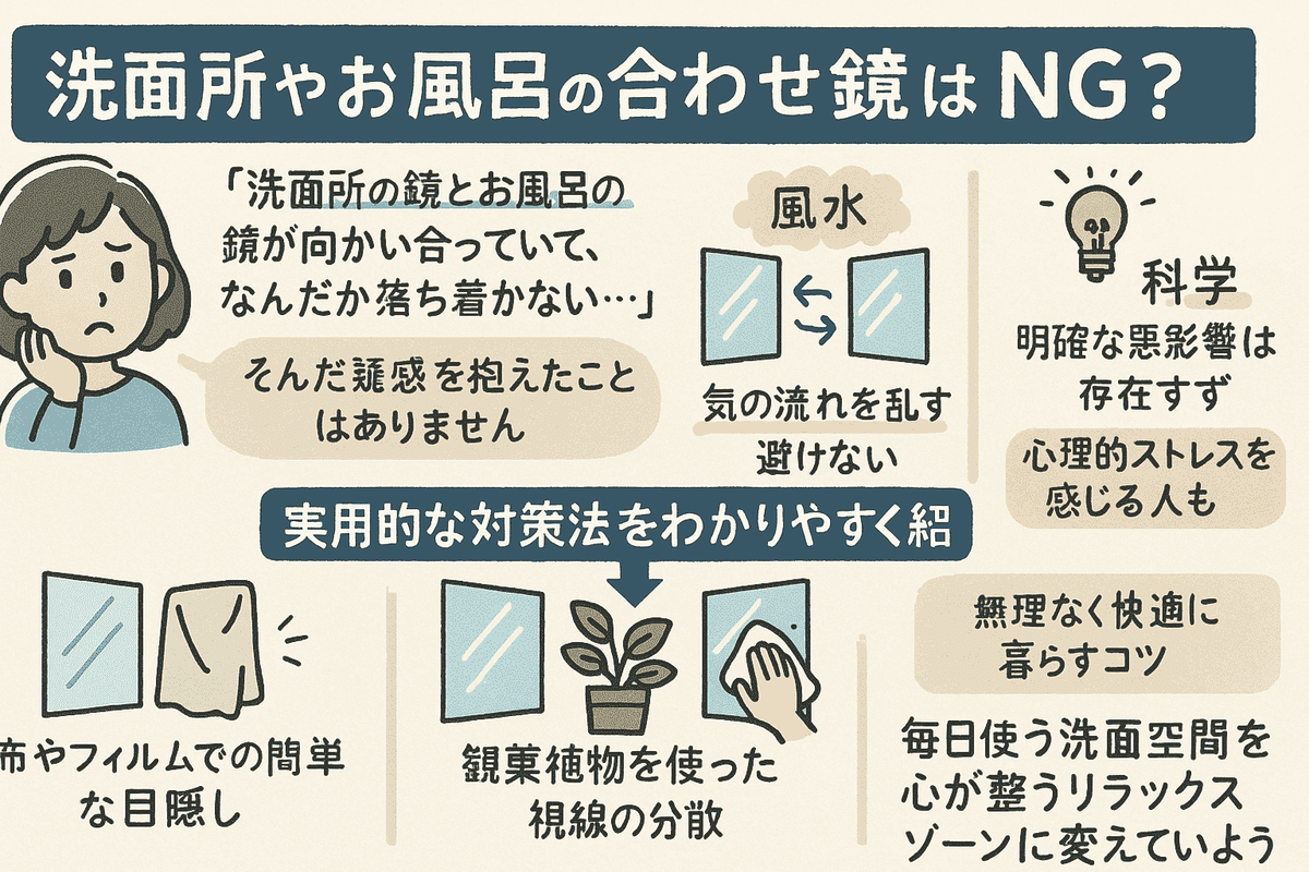 合わせ鏡になった洗面所・風呂が気になる人へ｜今日からできる安心の ...